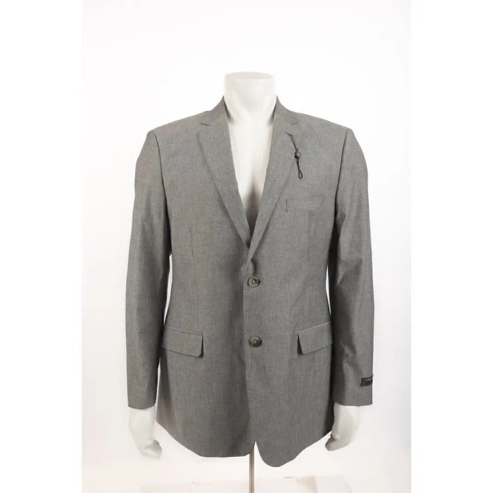 Saddlebred Mens Suit Jacket Sport Coat Blazer Sz US 42R Grey Gray NWT